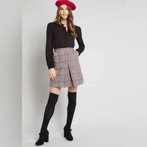 LOUCHE‎ by MODCLOTH High Honors Plaid Skirt in Lamont Multi